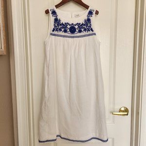 NWOT J. Crew Factory Embroidered Linen/Cotton Dress XXS